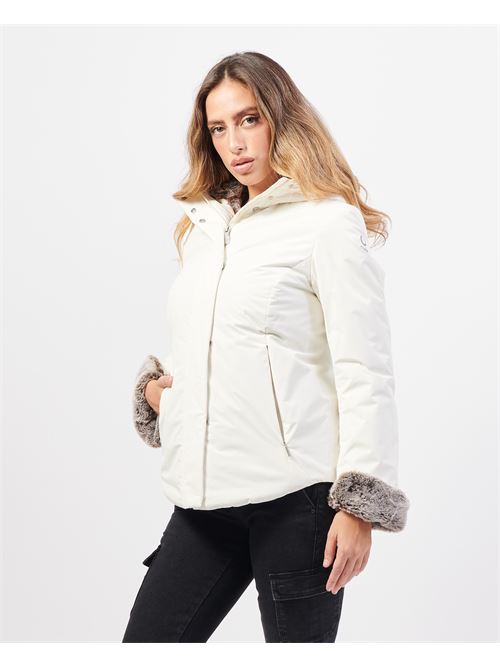 Veste femme Suns avec capuche et doublure en fourrure SUNS | GBS53019DOFF WHITE